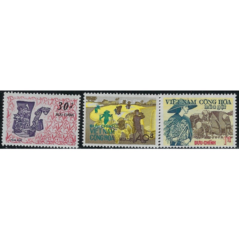 South Vietnam 398-400 MNH 1971 Rice Harvest (ha1239)