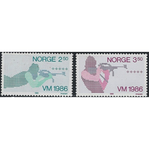 Norway 873-74 MNH 1986 Biathlon (ha1346)