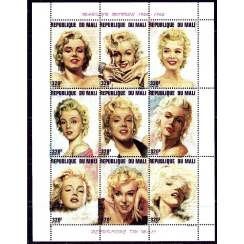 Mali 791 MNH Marilyn Monroe sheet of 9 (ha1499)
