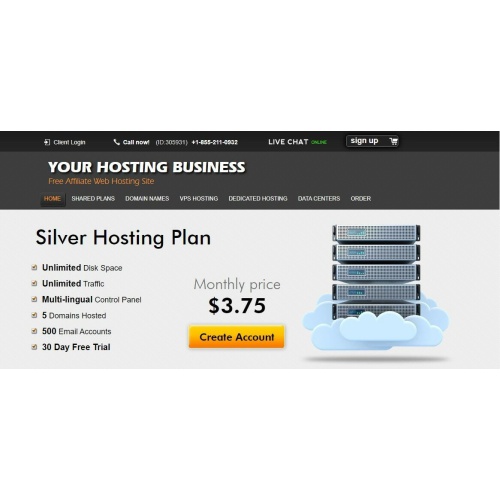 Affiliate Webhosting Seller Site with Cloud Servers Theme and FREE WP Hosting