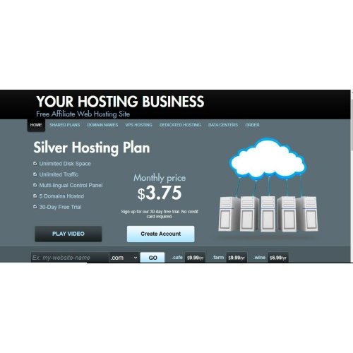 Affiliate Webhosting Seller Site with Cloud Host Theme and FREE WP Hosting