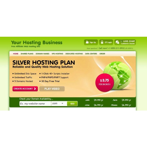 Affiliate Webhosting Seller Site with Fresh Looks Theme and FREE WP Hosting