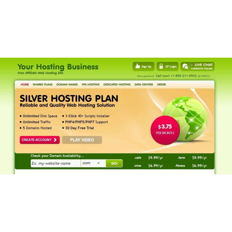 Affiliate Webhosting Seller Site with Fresh Looks Theme and FREE WP Hosting