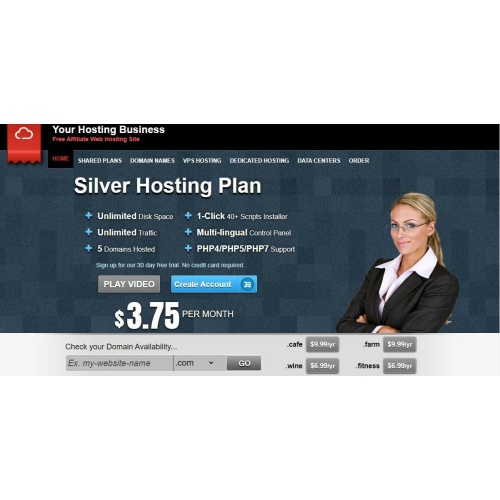 Affiliate Webhosting Seller Site with Easy Flow Theme and FREE WP Hosting