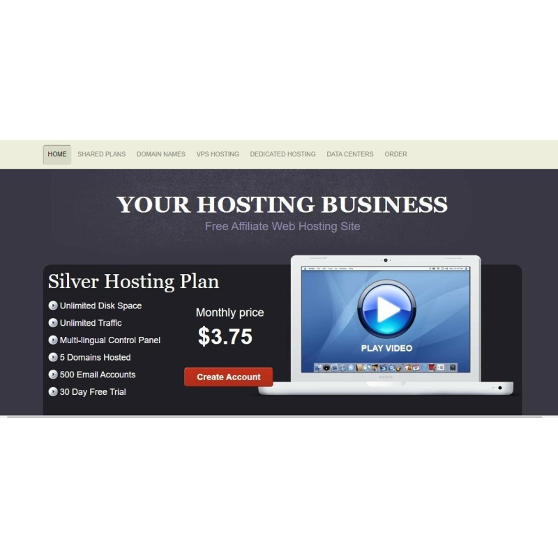 Affiliate Webhosting Seller Site with Clean Style Theme and FREE WP Hosting