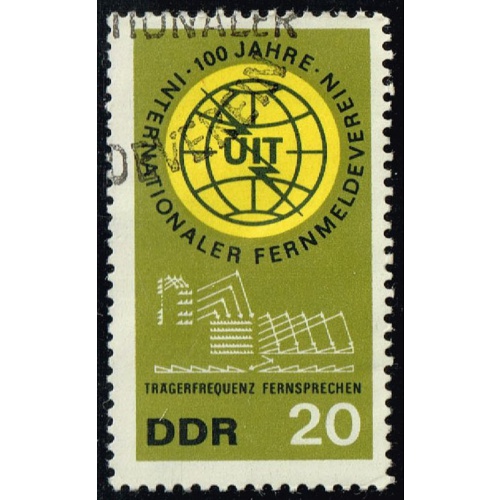 Germany DDR #771 ITU Centenary; CTO |DDR0771-02