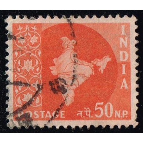 India #313 Map of India; Used |IND0313-04