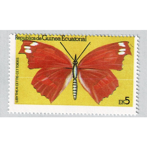 Equatorial Guinea  Butterfly red 5 Unused (BP86805)