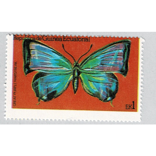 Equatorial Guinea  Butterfly blue one Unused (BP86806)