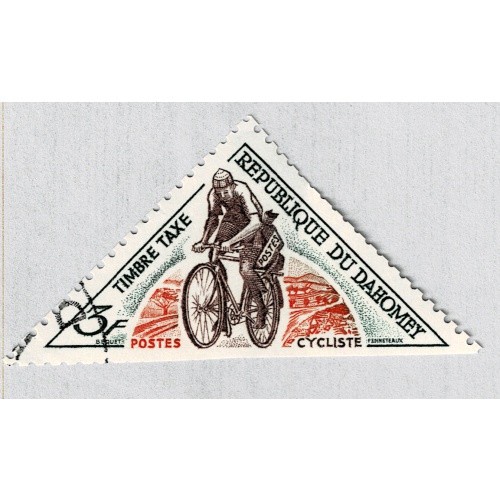 Dahomey  Bicyclist triangle stamp Used (BP86807)