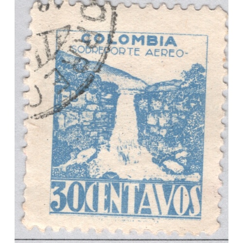 Colombia Used Waterfalls blue 30   (BP86932)