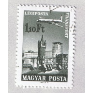 Hungary  Used Plane flying over city Gray one   (BP87402)