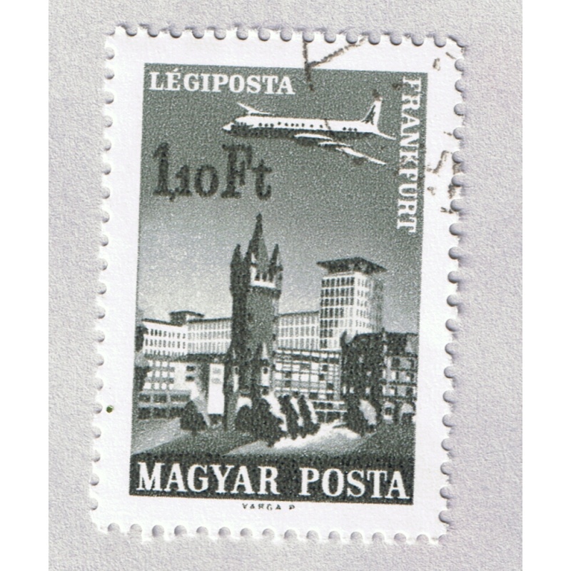 Hungary  Used Plane flying over city Gray one   (BP87402)