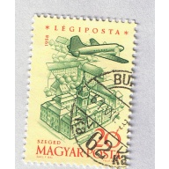 Hungary  Used Plane flying over city yellow 20   (BP87406)