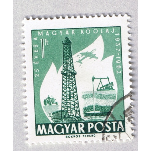 Hungary  Used Oil rig green one   (BP87412)