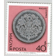 Hungary Used Doily red 40F  (BP87511)
