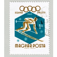 Hungary Used Skier teal 1  (BP88016)