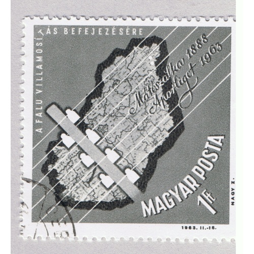 Hungary Used Map grey one  (BP88108)