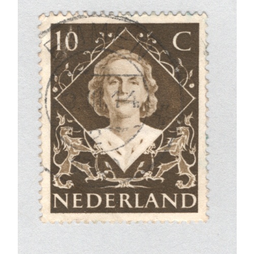 Netherlands  Used Queen Juliana brown 10   (BP88401)