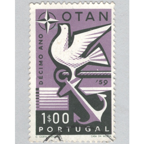 Portugal  Used NATO dove purple $1.00   (BP88419)