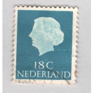 Netherlands Used Queen Juliana teal 18   (BP88505)