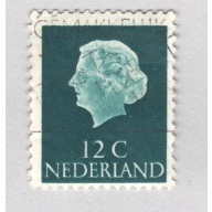 Netherlands Used Queen Juliana blue 12   (BP88508)