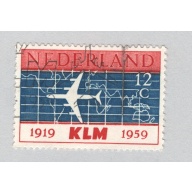 Netherlands  Used Plane map red white and blue KLM 1959   (BP88601)