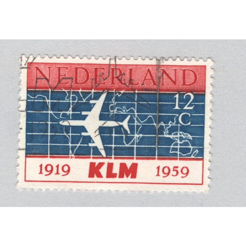 Netherlands  Used Plane map red white and blue KLM 1959   (BP88601)
