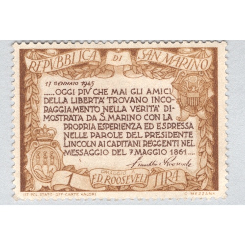 San Marino  Unused Black yellow 4 lira   (BP88604)