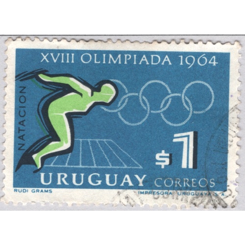 Uruguay Used Olympics blue $1.00   (BP88618)