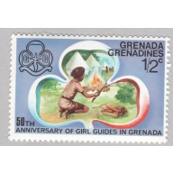 Grenada Unused Girl Scouts purple 1/2 cent   (BP88624)