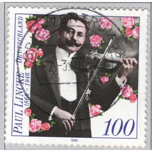 Germany   Man playing violin musician multi colored 100   (BP88721)