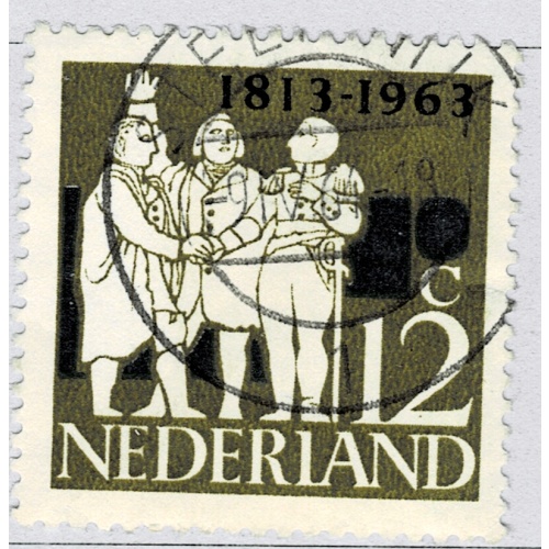 Netherlands Three men standing green 12  Used (BP89301)