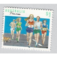 Australia Women running blue 1  Used (BP89327)