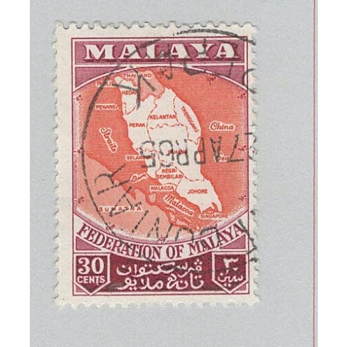 Malaya Federation Map 83 1957 Used (BP89722)