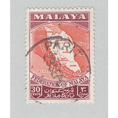 Malaya Federation Map 83 1957 Used (BP89723)