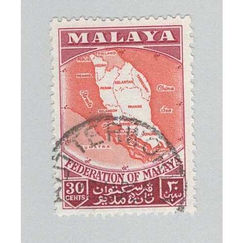 Malaya Federation Map 83 1957 Used (BP89724)