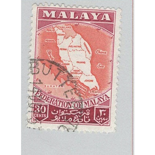 Malaya Federation Map 83 1957 Used (BP89725)