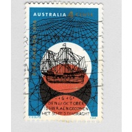 Australia Sailing ship blue and orange 4 cents Used (BP89920)