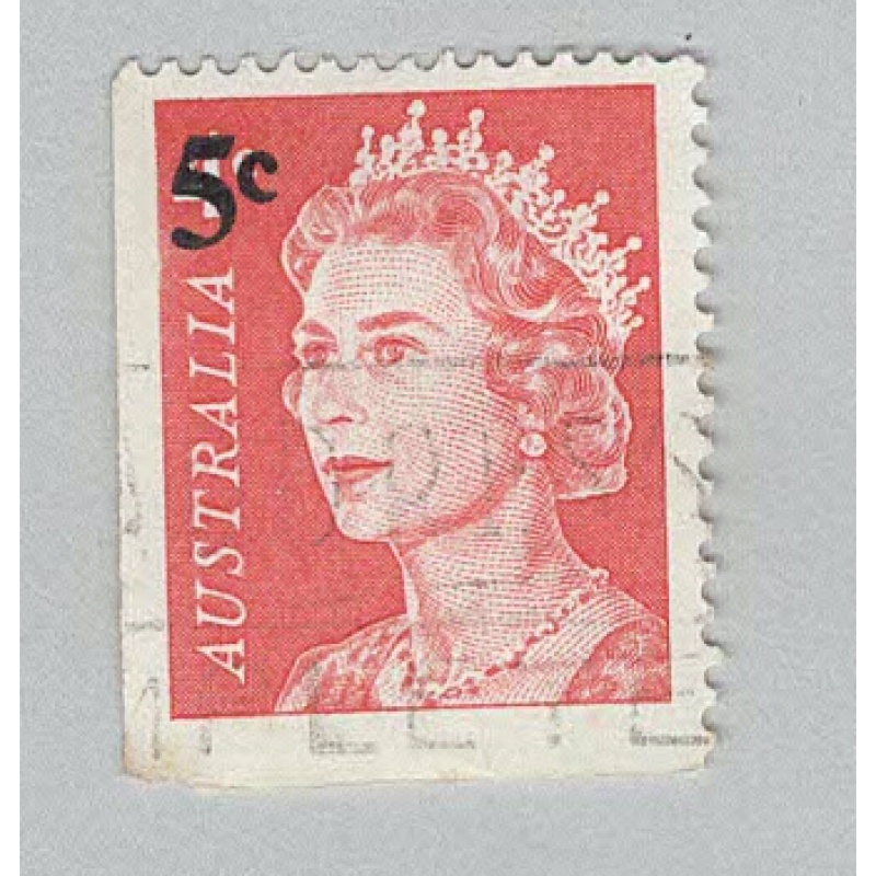 Australia QE 2 orange 5 over print  Used (BP90009)