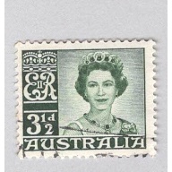 Australia QE 2 green 3 1/2  Used (BP90037)