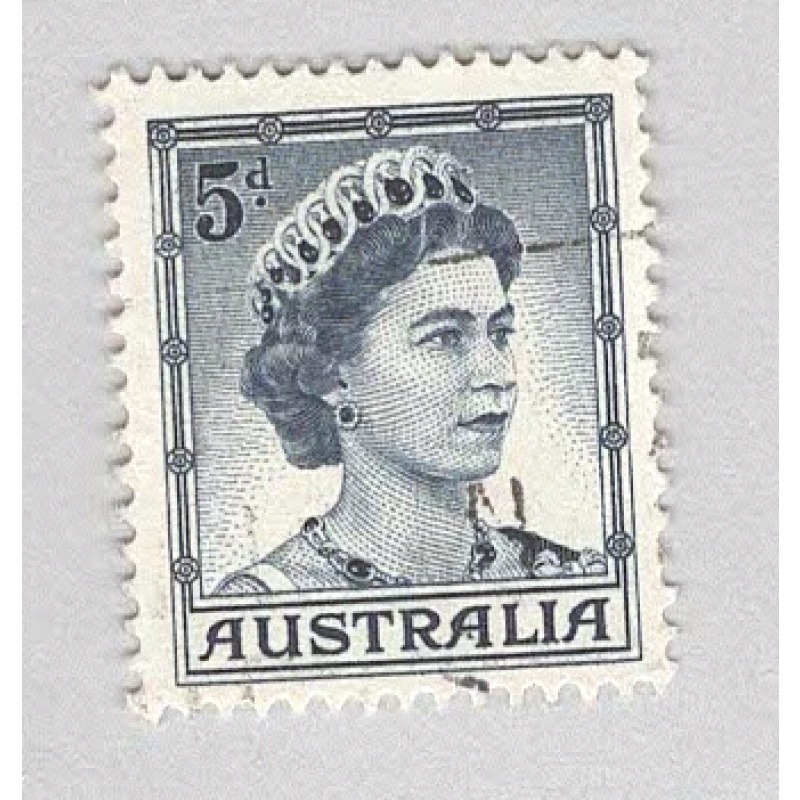 Australia QE 2 blue 5  Used (BP90039)