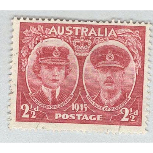 Australia Royal couple 2 1/2 red 1945  Used (BP90307)
