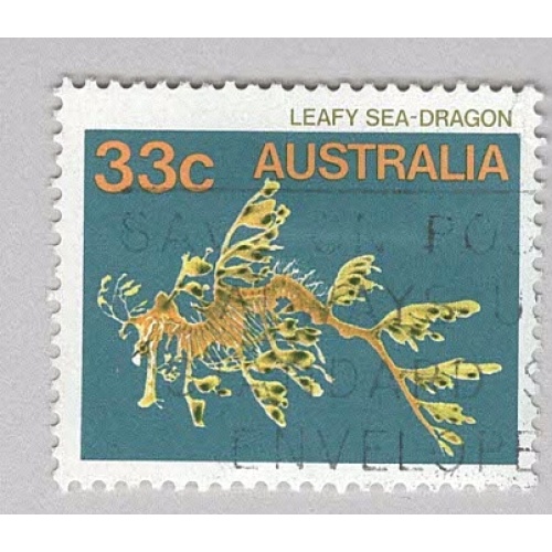 Australia Fish leafy sea dragon blue 33  Used (BP90308)
