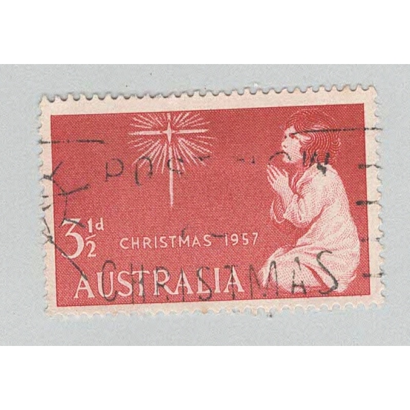 Australia Used Christmas 1957 little girl praying   (BP90408)
