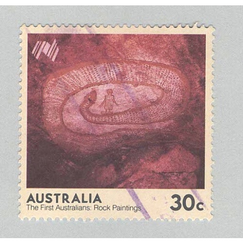 Australia  Used Rock painting snake around 30   (BP90515)