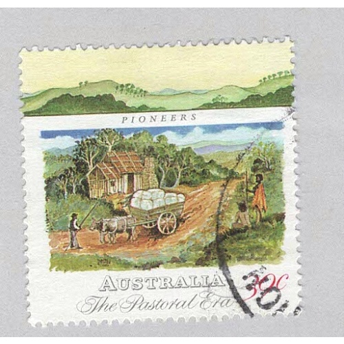 Australia  Used Pioneers man wagon multi colored Ranch squatters green 39   (BP90517)