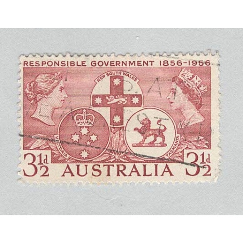 Australia Used Responsible government 1956 red 3 1/2   (BP90608)