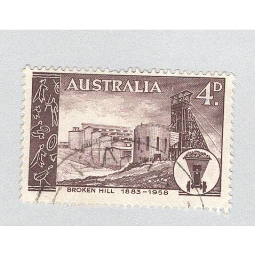 Australia Used Broken hill 1958 brown 4   (BP90610)