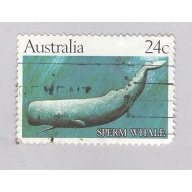 Australia Used Sperm whale blue 24   (BP90619)
